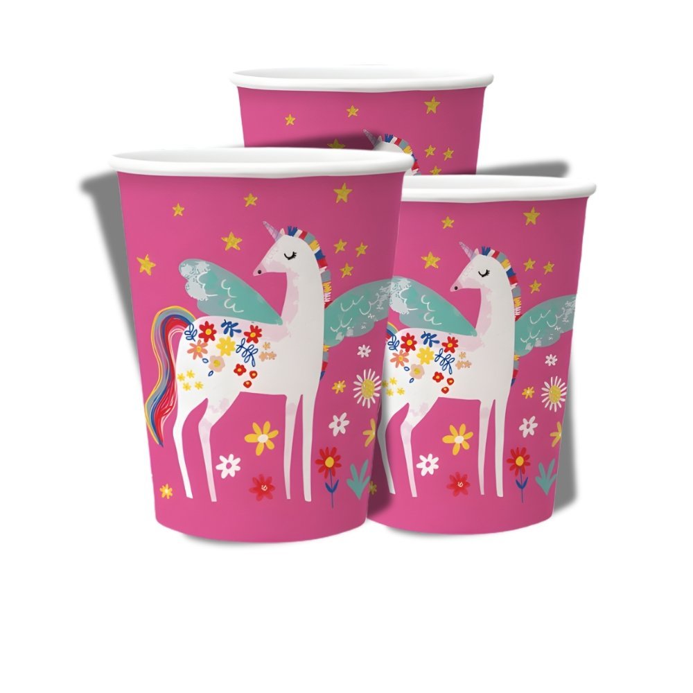 kubeczki papierowe jednorożec 250ml 8 sztuk paw